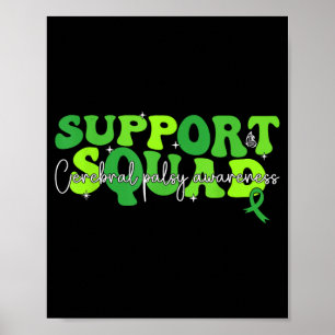 Affiche Équipe de soutien Ruban vert Infirmité motrice cér