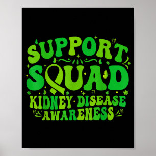 Affiche Équipe de soutien ruban vert papillon pkd maladie