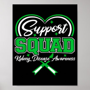 Affiche Équipe de soutien ruban vert papillon pkd rein