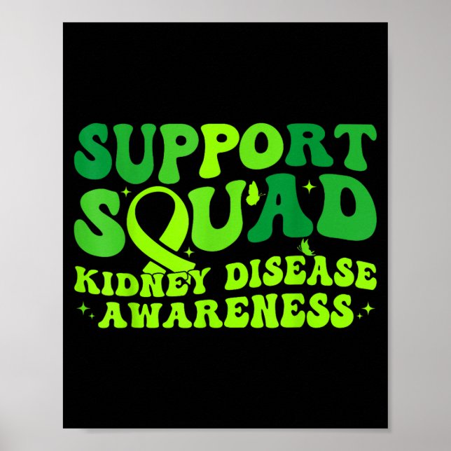 Affiche Équipe de soutien ruban vert papillon pkd reinSup (Devant)