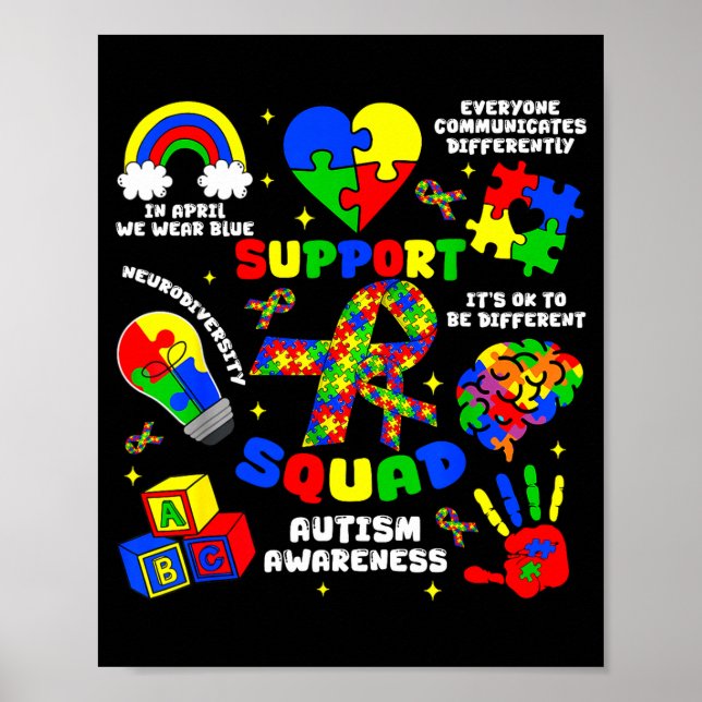 Affiche Équipe de soutien sensibilisation à l'autisme pièc (Devant)