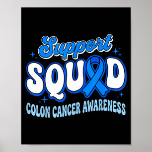 Affiche Équipe de soutien Sensibilisation au cancer colore