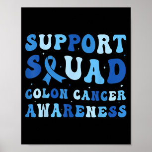 Affiche Équipe de soutien Sensibilisation au cancer colore