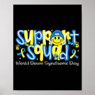Affiche Équipe de soutien sourire visage monde syndrome de