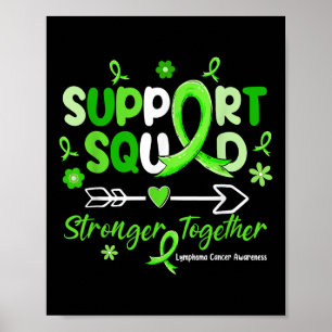 Affiche Équipe de soutien super Green Ribbon Lymphome Canc