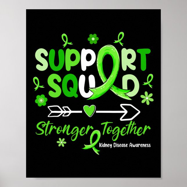 Affiche Équipe de soutien super Green Ribbon Maladie rénal (Devant)