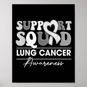 Affiche Équipe de soutien super White Ribbon Lung Cancer A
