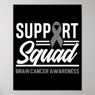 Affiche Équipe de soutien Tumeur cérébrale Soutien Cancer 
