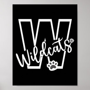 Affiche Équipe de sport scolaire Wildcats Esprit de fan de