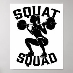 Affiche Équipe de squat entraînement Partenaire Entraîneur