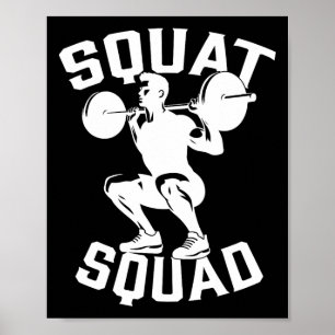 Affiche Équipe de squat entraînement Partenaire Entraîneur