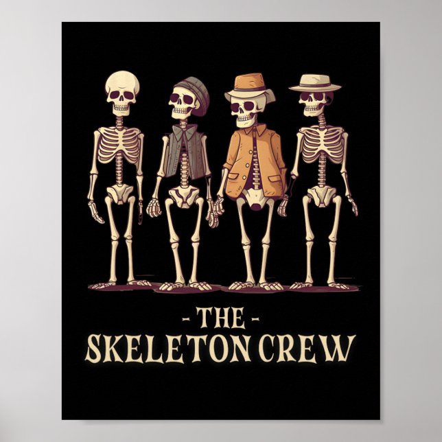 Affiche Equipe de squelette pour l'Halloween masculine drô (Devant)