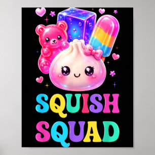 Affiche Équipe de Squish Mignonne Kawaii Boulette Bonbon A