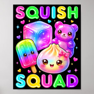 Affiche Équipe de Squish Mignonne Kawaii Dumpling Bonbon A