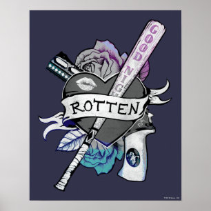 Affiche Équipe de suicide   Harley Quinn "Rotten" Tattoo A
