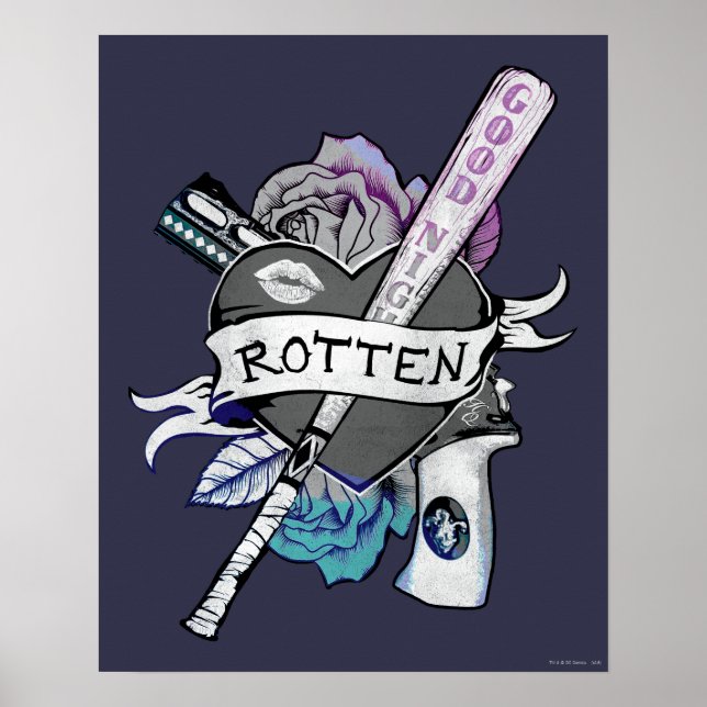 Affiche Équipe de suicide | Harley Quinn "Rotten" Tattoo A (Devant)