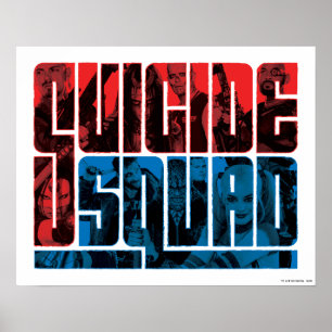 Affiche Équipe de suicide   Logo rouge et bleu