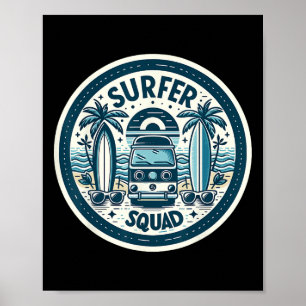 Affiche Équipe de surfeurs Équipement de surf pour surfeur
