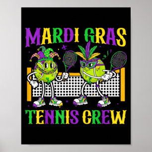 Affiche Équipe de tennis Mardi Gras Crew Perles Masquées M