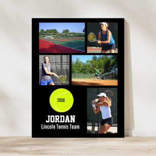 Affiche Équipe de tennis personnalisée Photo Collage Nom d