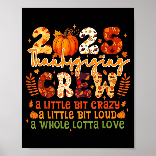 Affiche Équipe de Thanksgiving 2025 Correspondance Drôle d (Devant)
