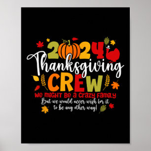 Affiche Équipe de Thanksgiving Dinde Famille Thanksgiving 