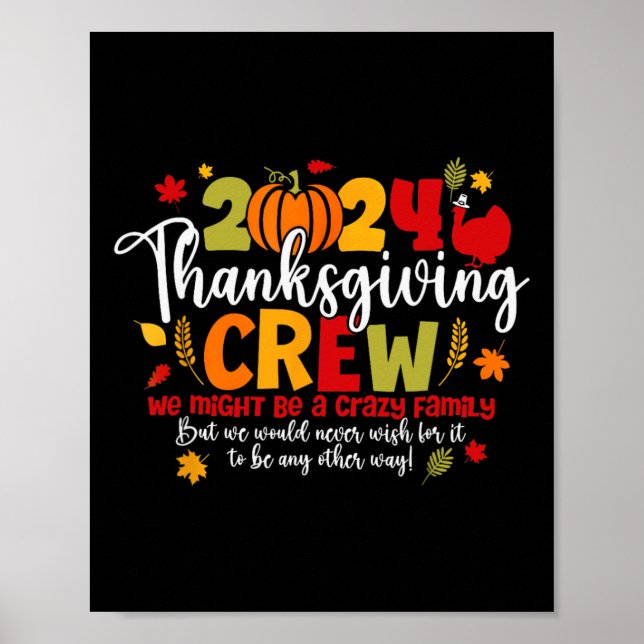 Affiche Équipe de Thanksgiving Dinde Famille Thanksgiving  (Devant)