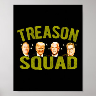 Affiche Équipe de trahison Impeach Trump Pence Pompeo Rr U