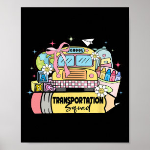 Affiche Équipe de transport Retour à l'école Conducteur d'