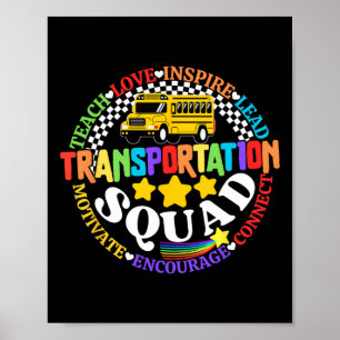 Affiche Équipe de transport Retour à l'école Conducteur d'