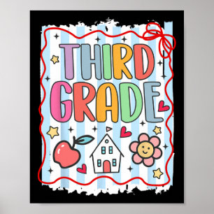 Affiche Équipe de troisième année de retour à l'école 3e a