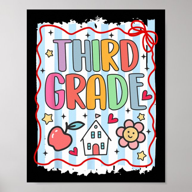 Affiche Équipe de troisième année de retour à l'école 3e a (Devant)