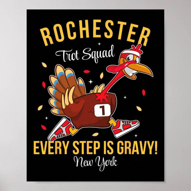 Affiche Équipe de trot de dinde de Thanksgiving à Rocheste (Devant)