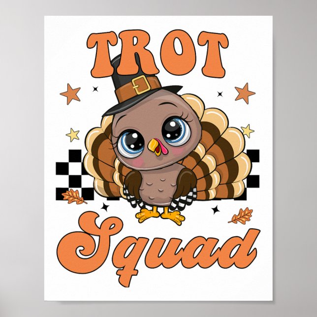 Affiche Équipe de Trot de la dinde de Thanksgiving  (Devant)