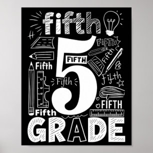 Affiche Équipe de typographie 5e année Enseignant de cinqu