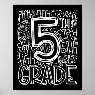 Affiche Équipe de typographie 5e année Enseignant de cinqu
