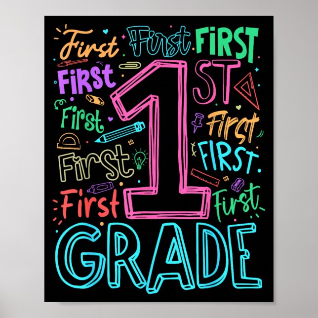 Affiche Équipe de typographie de 1re année Enseignant de p (Devant)