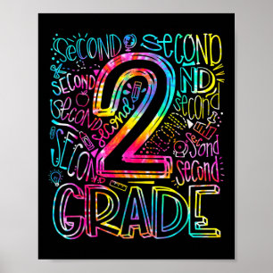 Affiche Équipe de typographie de 2e année Tie Dye Enseigna