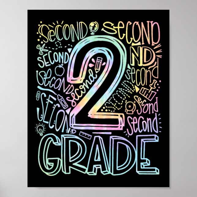 Affiche Équipe de typographie de 2e année Tie Dye Thé pour (Devant)
