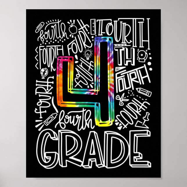 Affiche Équipe de typographie de 4e année Quatrième année  (Devant)