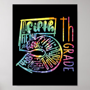 Affiche Équipe de typographie de 5e année Enseignant de 5e