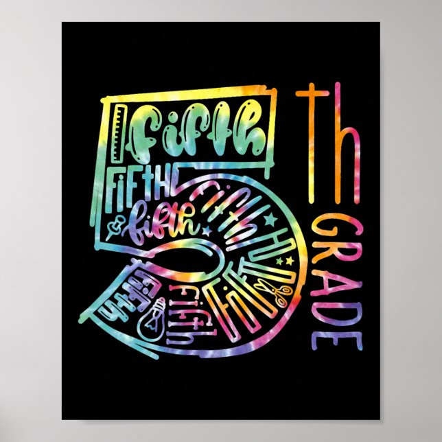 Affiche Équipe de typographie de 5e année Enseignant de 5e (Devant)