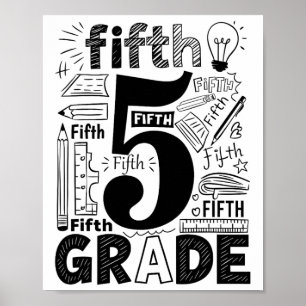 Affiche Équipe de typographie de 5e année Professeur de ci