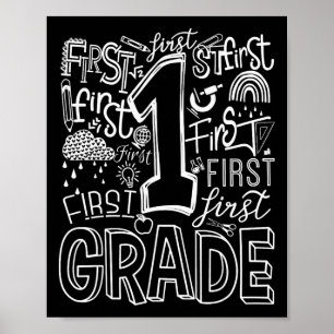 Affiche Équipe de typographie élève enseignant 1re année