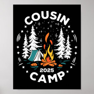 Affiche Équipe de vacances d'été de camping Camp de cousin