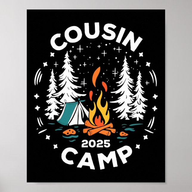 Affiche Équipe de vacances d'été de camping Camp de cousin (Devant)