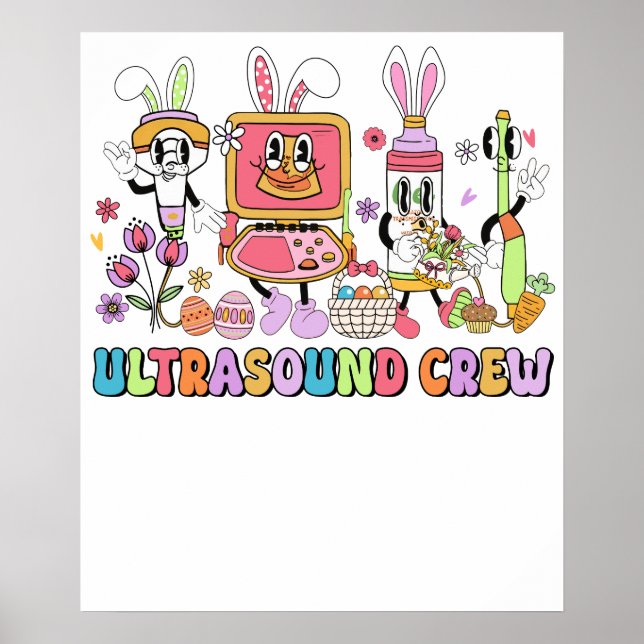 Affiche équipe d'échographie, rétro, vintage (Devant)