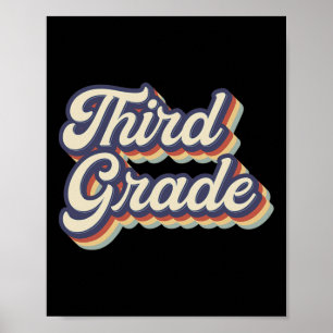 Affiche Équipe d'enseignants de 3e année rétro Vintage