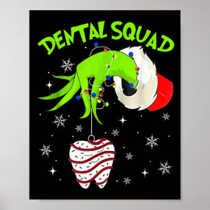 Affiche Équipe dentaire de Noël Dentiste mignon Hygiéniste