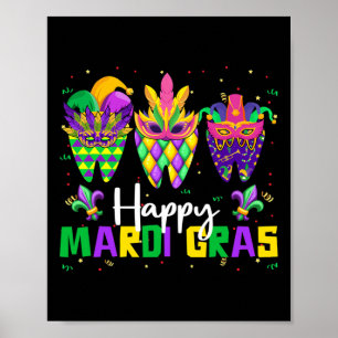 Affiche Équipe dentaire joyeuse Mardi Gras Dentiste Carniv